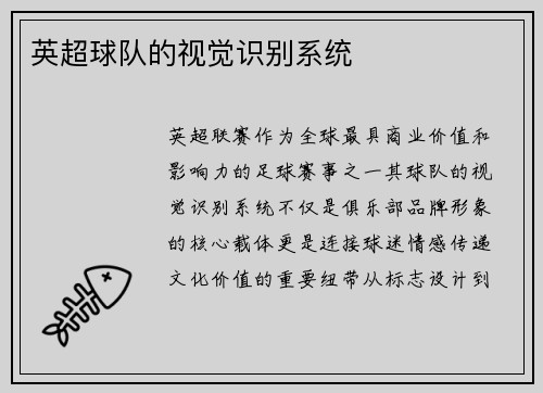 英超球队的视觉识别系统